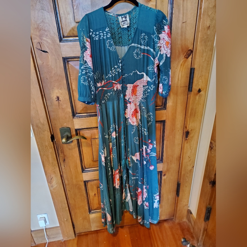 Jaase Maxi Button Down Foral Boho Dress